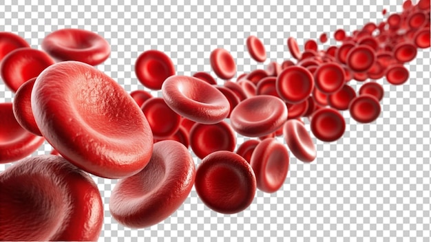 erythrocytes blood cell stream isolated transparent background