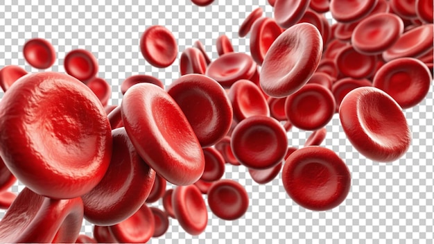 erythrocytes blood cell stream isolated transparent background