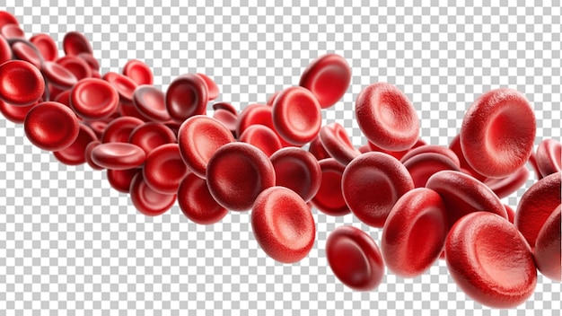 erythrocytes blood cell stream isolated transparent background