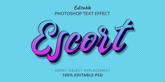 Escort Editable Photoshop Text Style Effect