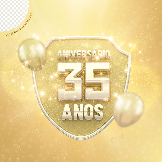 ESCUDO COMEMORATIVO DE ANIVERSÁRIO 35 ANOS