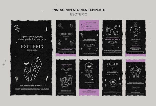 PSD esoteric craft instagram stories collection