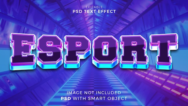 esport 3d style text effect editable template