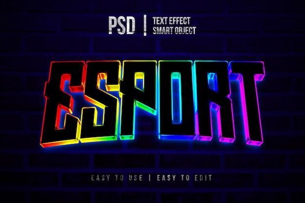 esport editable text effect with glowing neon text style