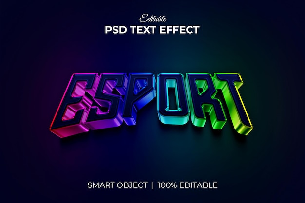 Esport gaming team logo 3d editable text effect mockup premium PSD