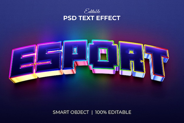 Esport  team logo 3d editable text effect mockup premium PSD
