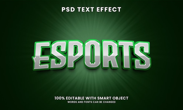 Esports 3d gaming style text effect template