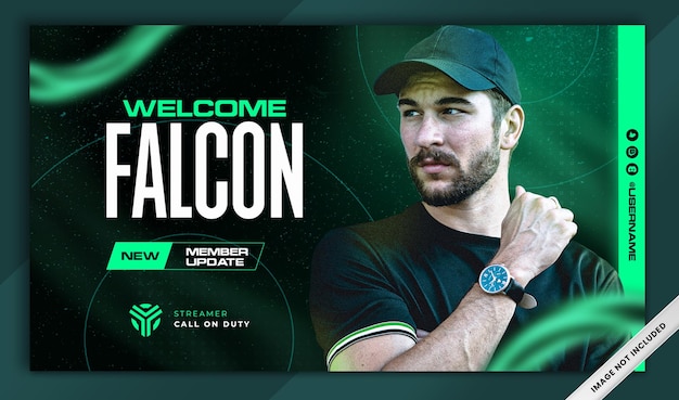 Esports Gaming team welcome new player announcement social media post template