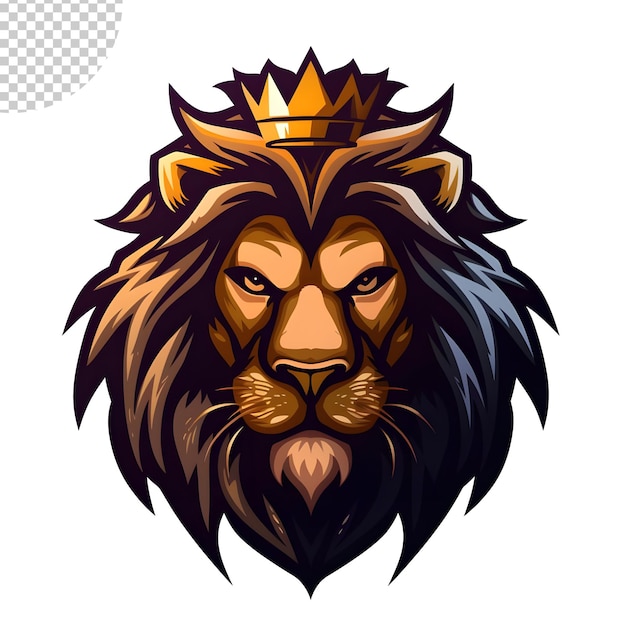 esports logo vector lion vector style bold line on transparent background