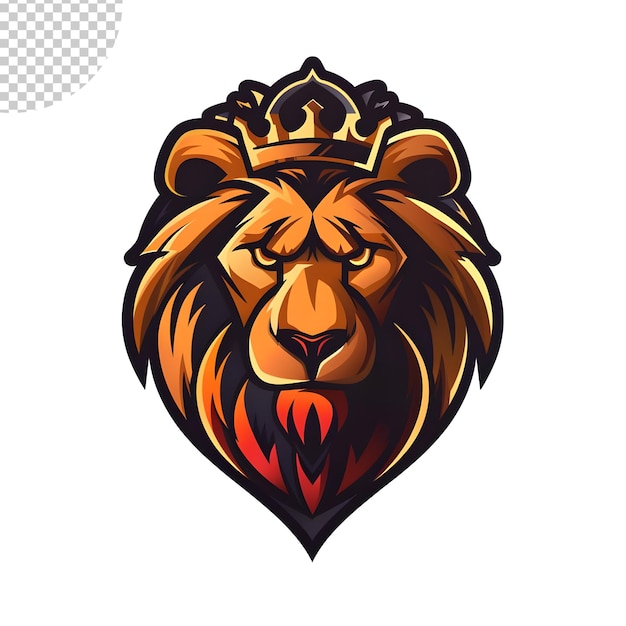 PSD esports logo vector lionv ector style bold line on transparent background