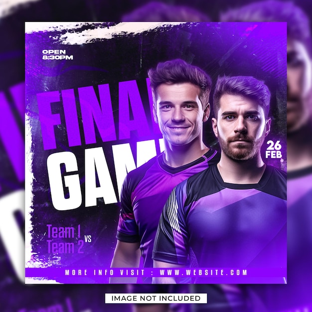 Esports match day gaming event social media and flyer template