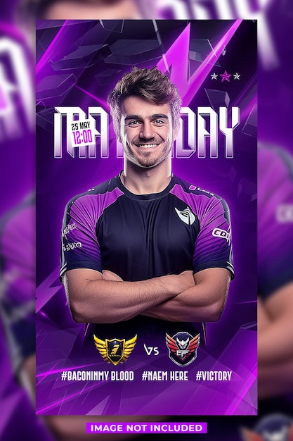 Esports match day gaming event social media Instagram template