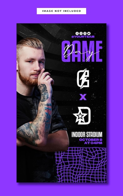 Esports match grunge instagram story template