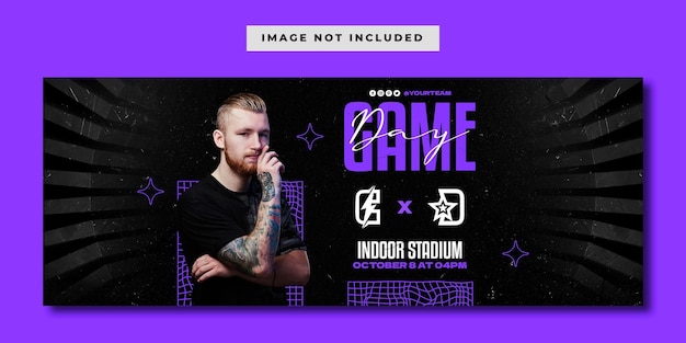 Esports match grunge social media facebook banner template