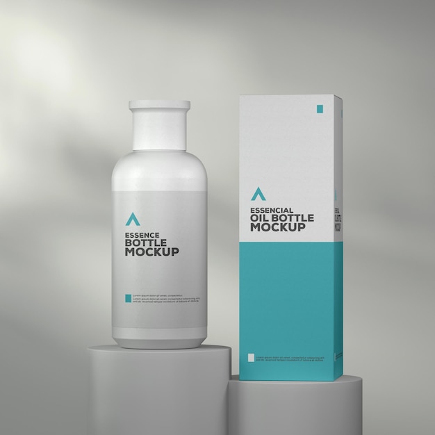 Essence Bottle Mockup with Product Package