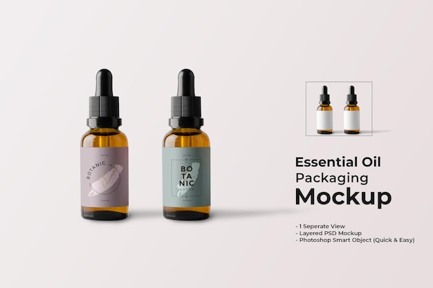 Essential oil packaging mockup