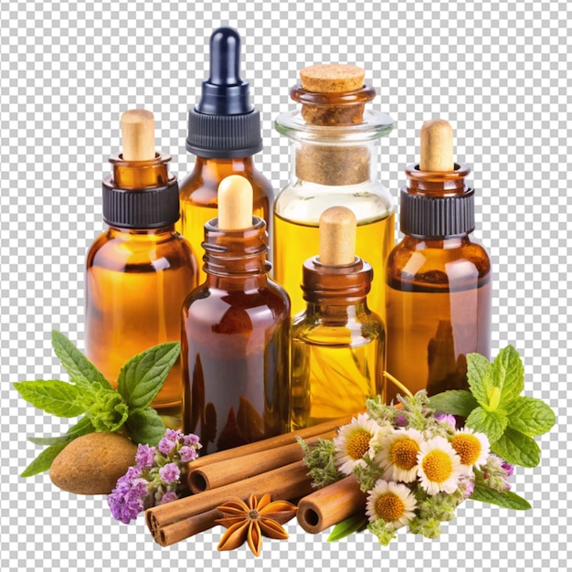 essential oil set transparent background