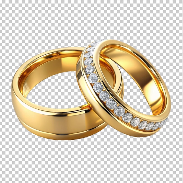 eternal elegance a pair of gold wedding rings with on transparent background