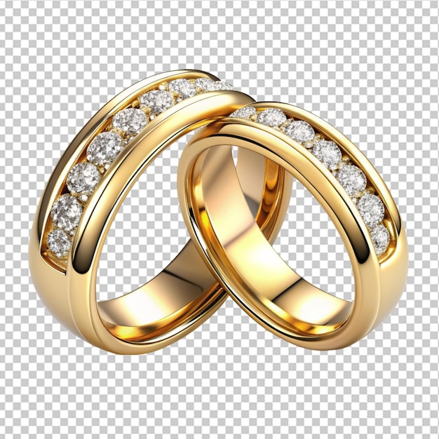 eternal elegance a pair of gold wedding rings with on transparent background