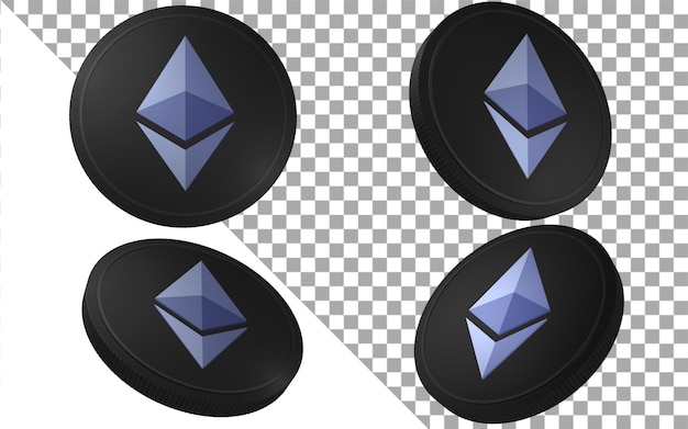 ETH Ethereum color 3d render coin token cryptocurrency