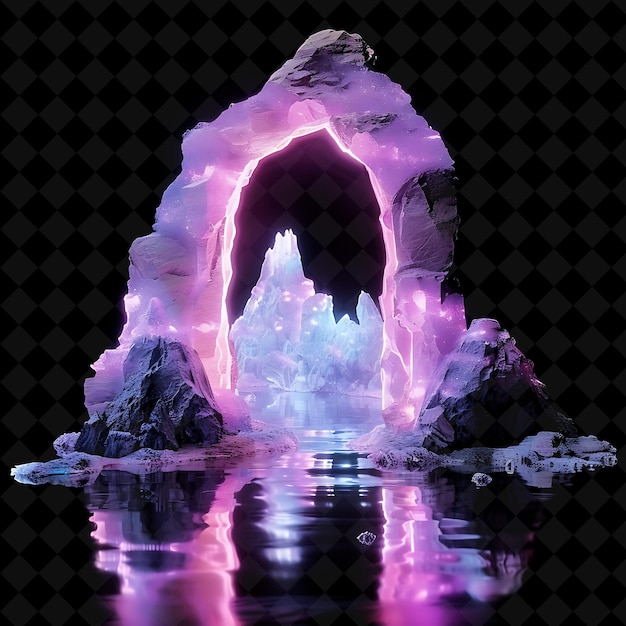 Ethereal Dreamworld Gate With Surreal Landscapes and Floatin PNG Y2K Shape Neon Color Collection