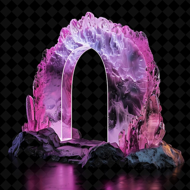 Ethereal Dreamworld Gate With Surreal Landscapes and Floatin PNG Y2K Shape Neon Color Collection