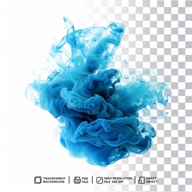 Ethereal Realistic Light Blue Smoke Bomb Effect on Transparent Background