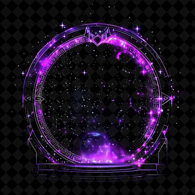 Ethereal Starry Night Gate With Constellations and Twinkling PNG Y2K Shape Neon Color Collection