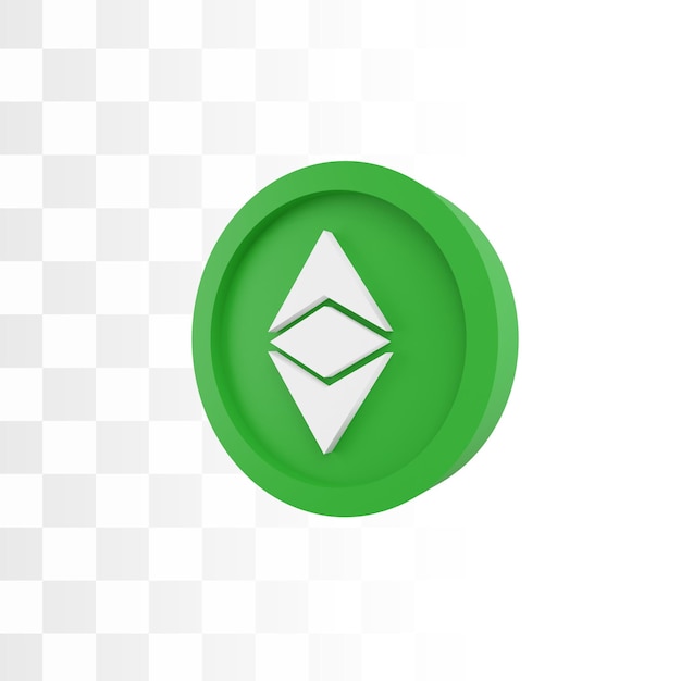 Ethereum classic etc cryptocurrency 3d icon