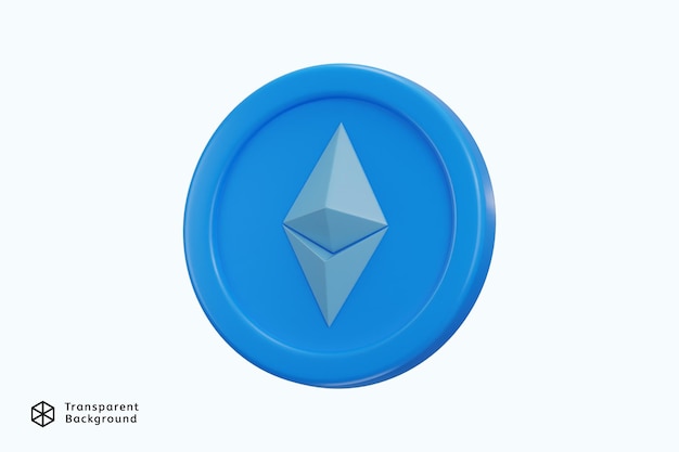 Ethereum coin 3d icon vector illustration