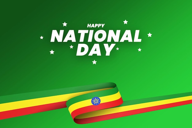 Ethiopia flag design national independence day banner editable text and background