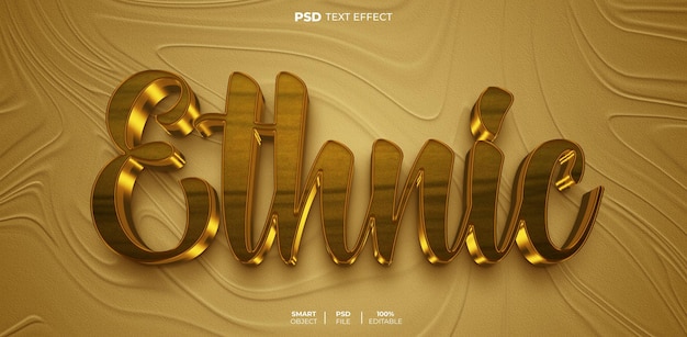 PSD ethnic 3d editable text effect