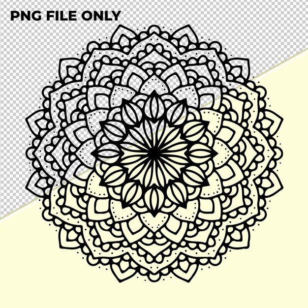 Ethnic mandala design with transparent background