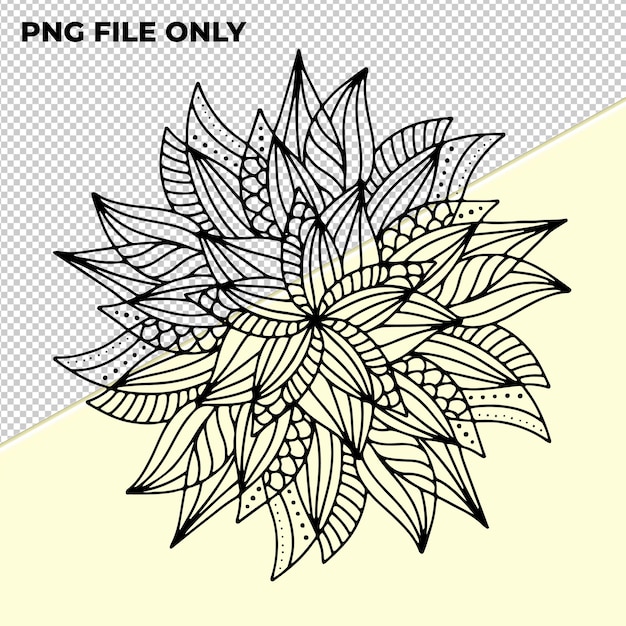 PSD ethnic mandala design with transparent background