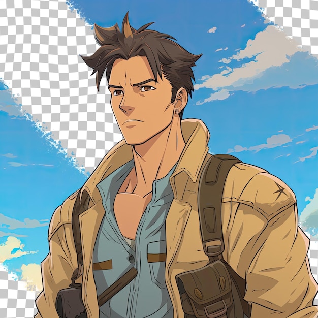 Eugene a character from the Ghost Fighter anime transparent background