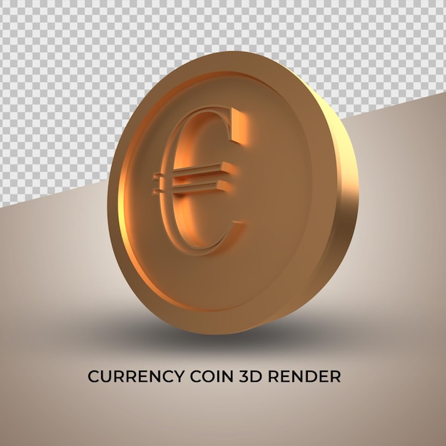 Euro currency symbol gold 3d coin