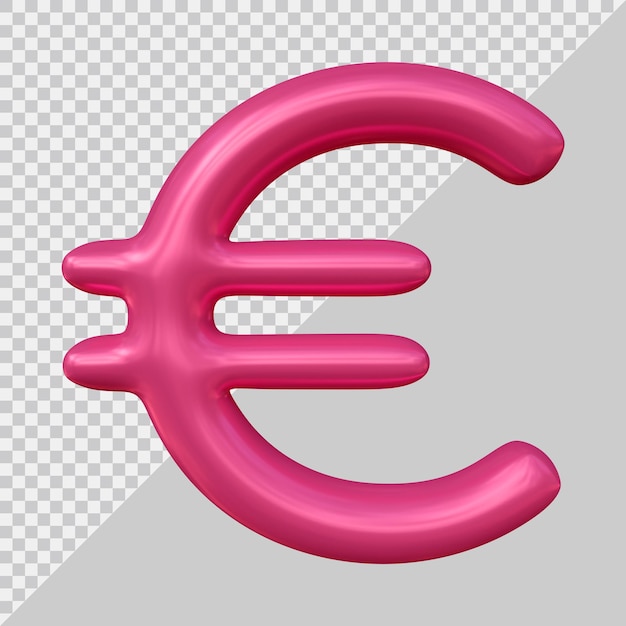 Euro sign currency icon money concept in 3d render