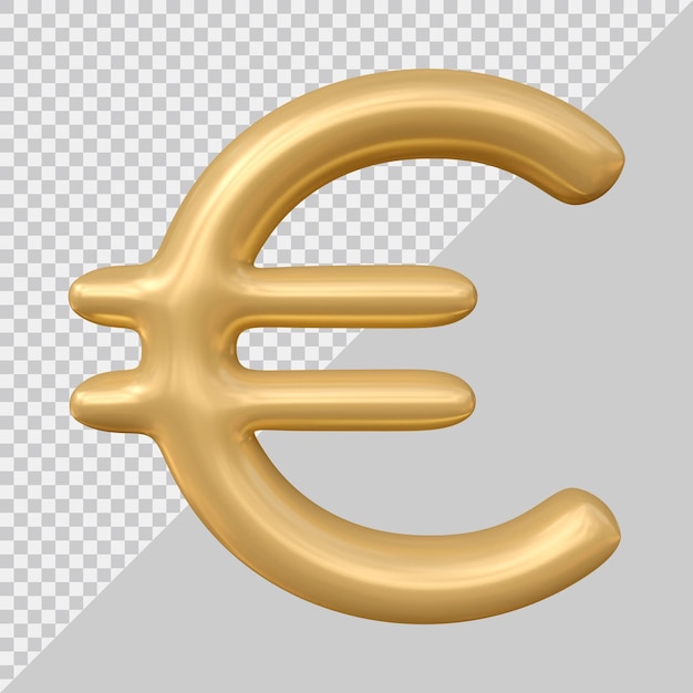 Euro sign currency icon money concept in 3d render