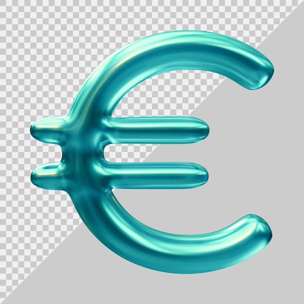 Euro sign currency icon money concept in 3d render