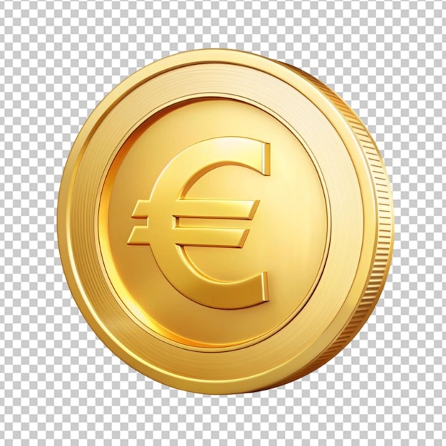 PSD euro symbol on gold coin