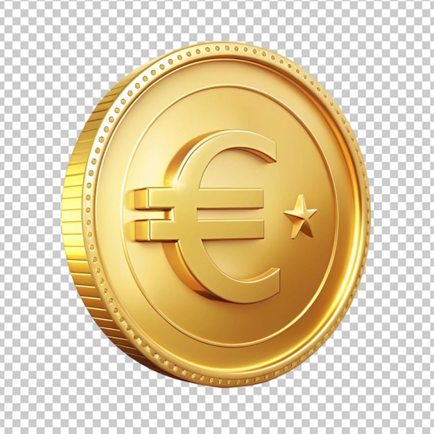 PSD euro symbol on gold coin