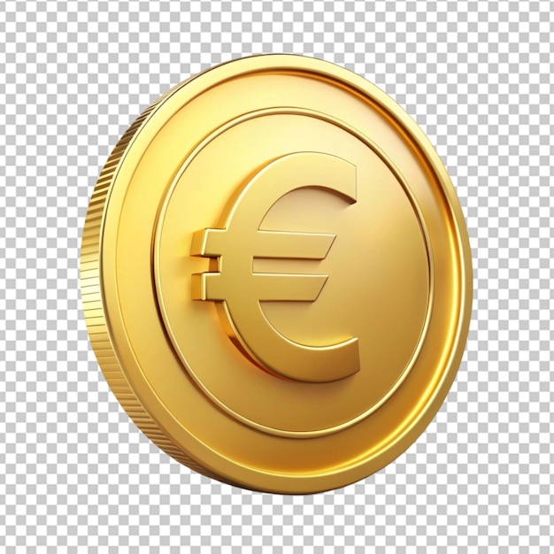 PSD euro symbol on gold coin