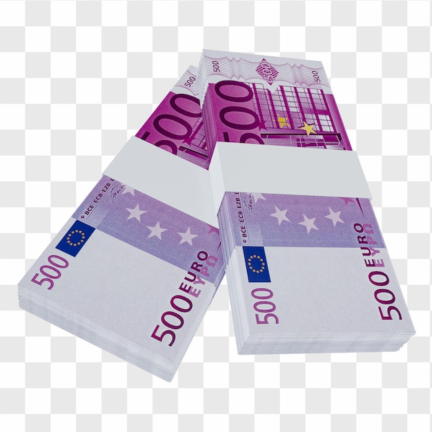 European Union Currency Euro 500: Stack of EUR European banknote