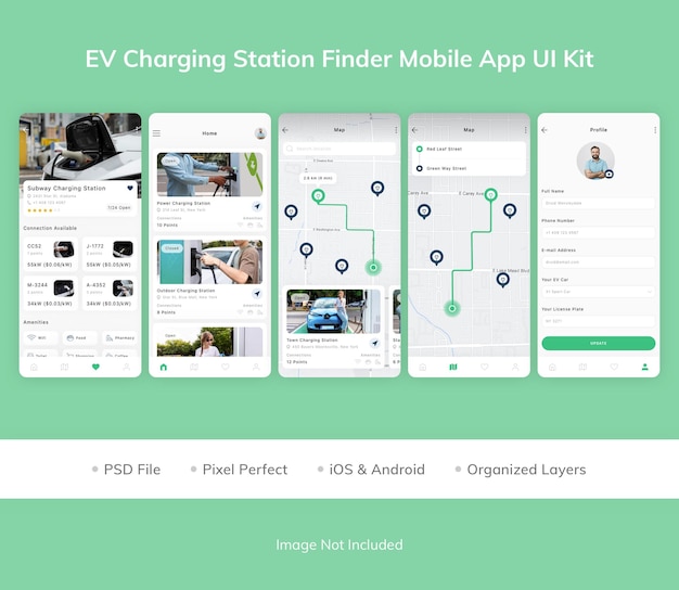 EV Charging Station Finder Mobile App UI Kit