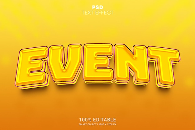 Event 3D PSD Editable Text Effect Design