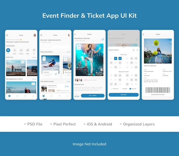 Event Finder and Ticket App UI Kit