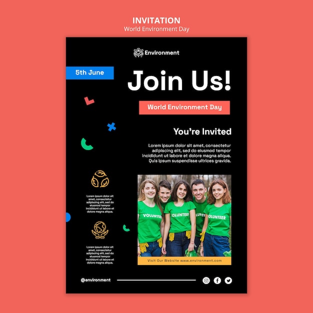 Event invitation template for world environment day celebration