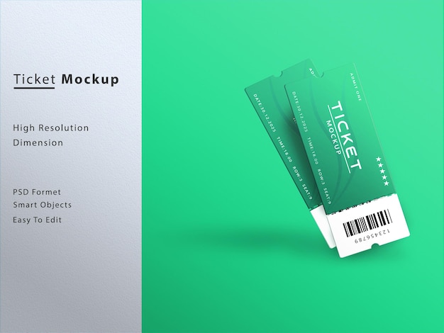 event tickets mockup isolated