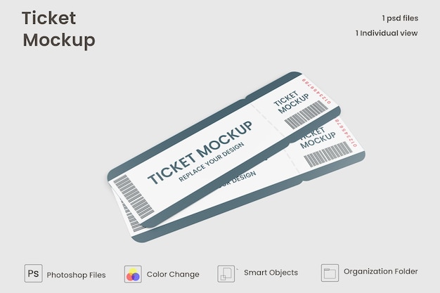 Event tickets mockup isolated  