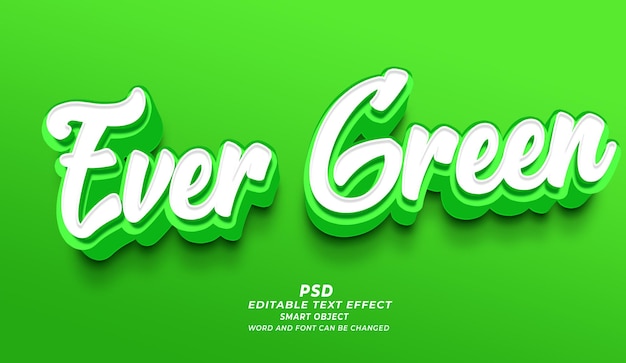 Ever Green 3d Editable Text Effect Photoshop PSD Template